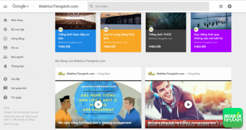 Google Plus WebHocTiengAnh - Bee Learn English