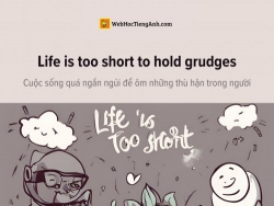 English idioms: Life is too short to hold grudges - Cuộc sống quá ngắn ngủi để ôm những thù hận trong người