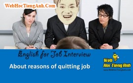 Về các lý do nghỉ việc - Tiếng Anh phỏng vấn xin việc làm