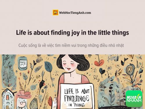 English idioms: Life is about finding joy in the little things - Cuộc sống là về việc tìm niềm vui trong những điều nhỏ nhặt